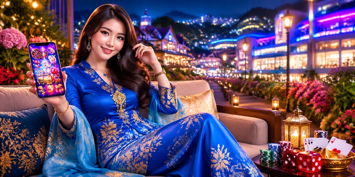 A Malaysian user in baju kurung accessing the 2077 VIP programme via smartphone